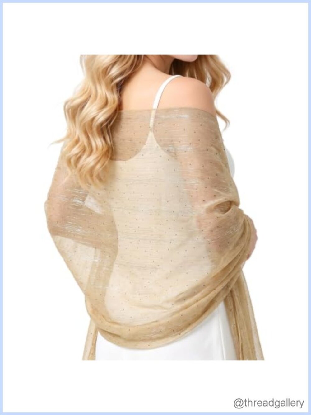 Sequin Shawl Wrap Sheer Chiffon Sparkly Rhinestones Scarf Evening Dress